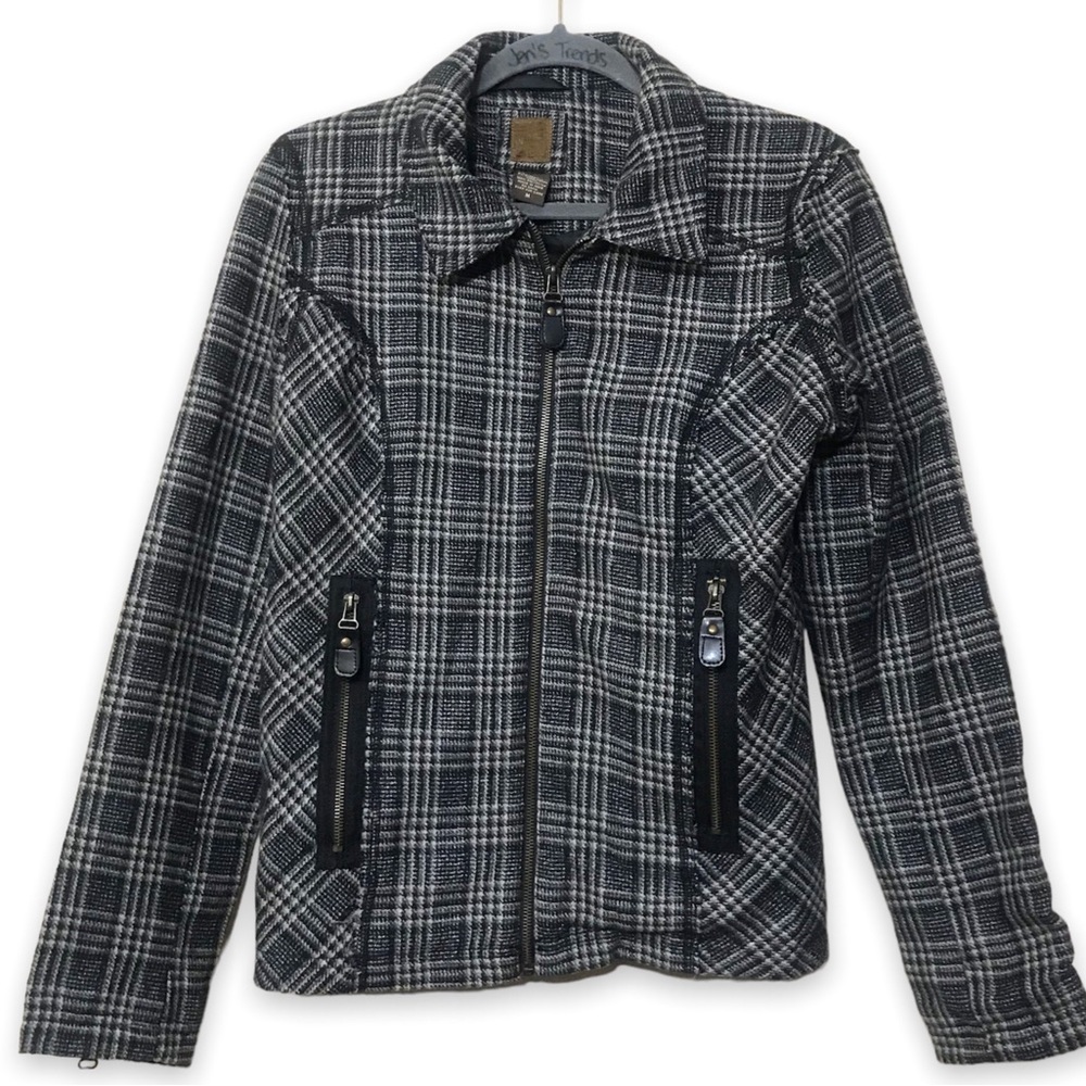 Ruff Hewn Black and White Plaid Blazer
